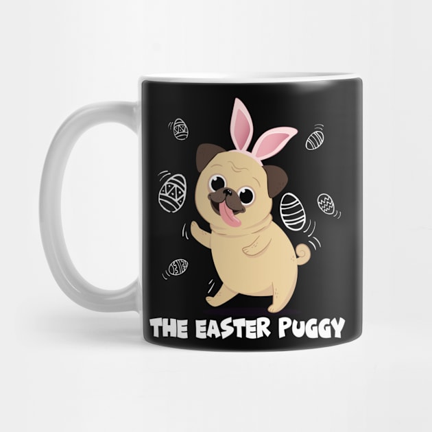 The Easter Puggy  Cute Bunny Easter Day  Gift by DollochanAndrewss